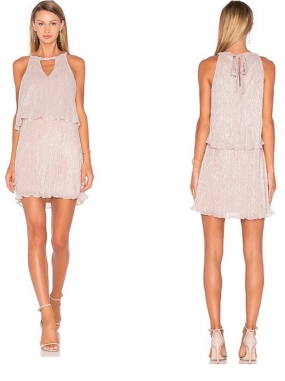 Ella Moss Braided Halter Midi Dress in Dusty Rose NWOT size S